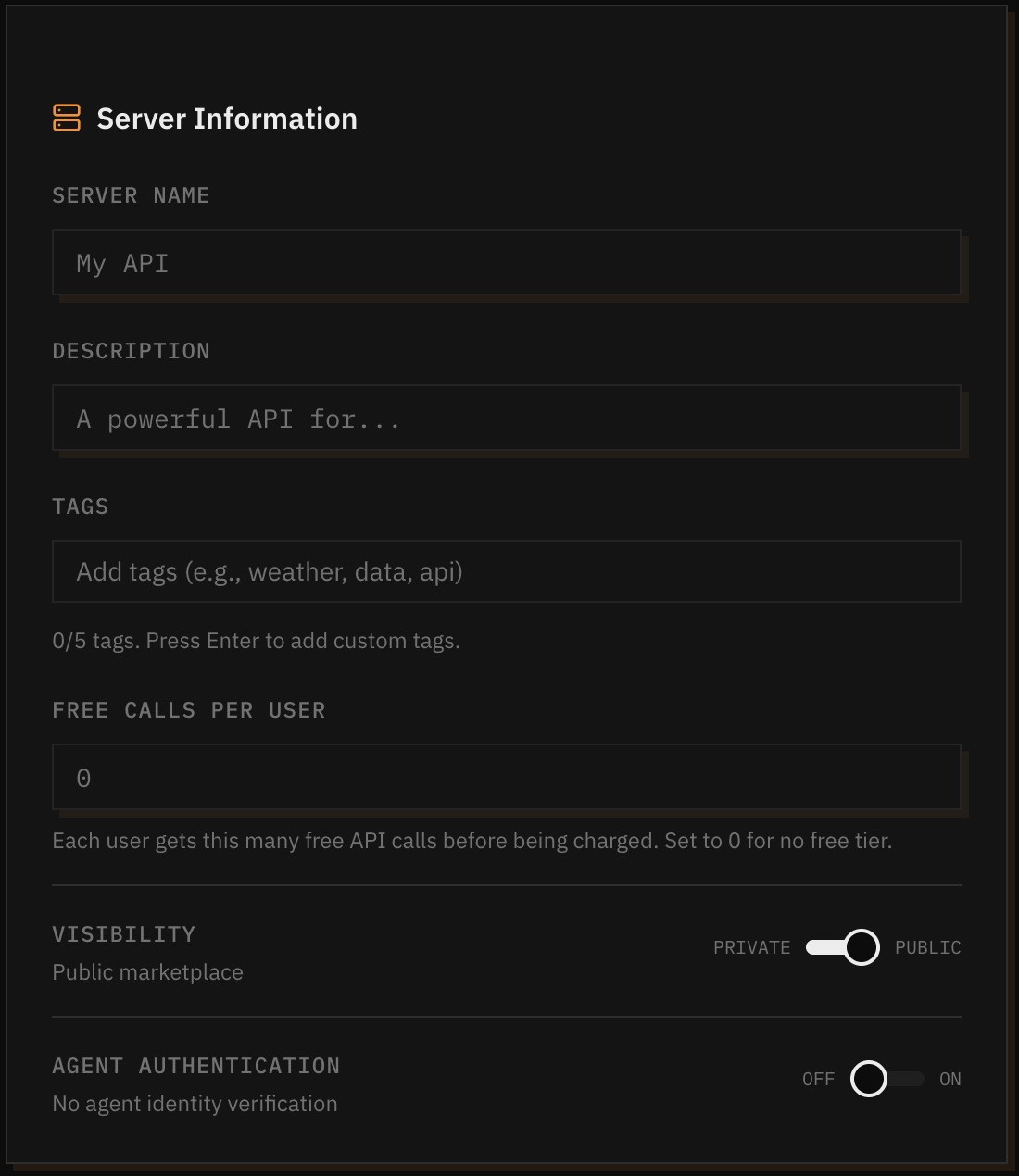 Server information