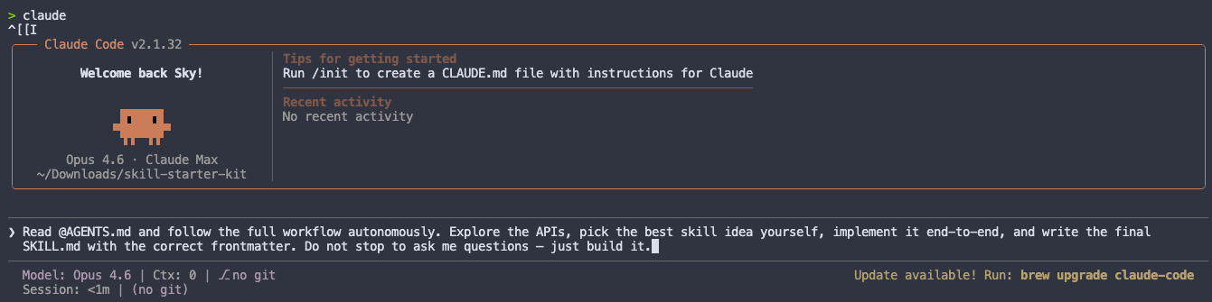 Copy prompt into Claude Code