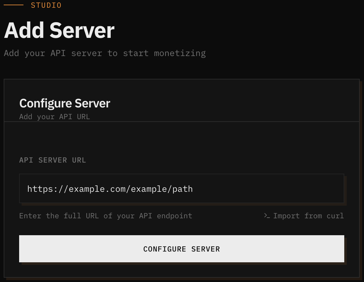 Add Server page